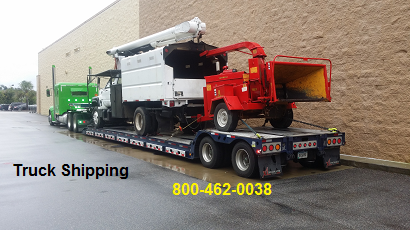 bucket truck and chipper x2 truck transport photo