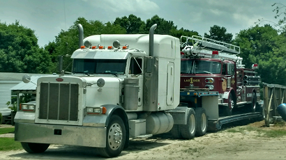 ship fire truck truck transport photo