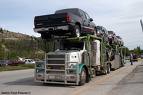 truck on carrier truck transport photo